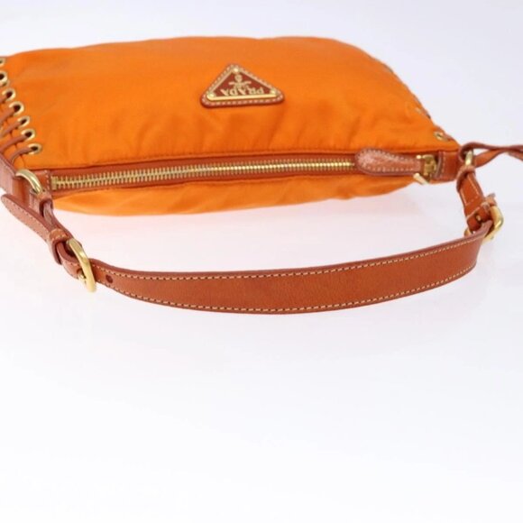 PRADA Accessory Pouch Nylon Orange Gold Auth 139357 - Picture 9 of 16